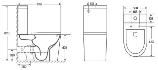 Унитаз CeramaLux 2179XMW с бачком и сиденьем Микролифт